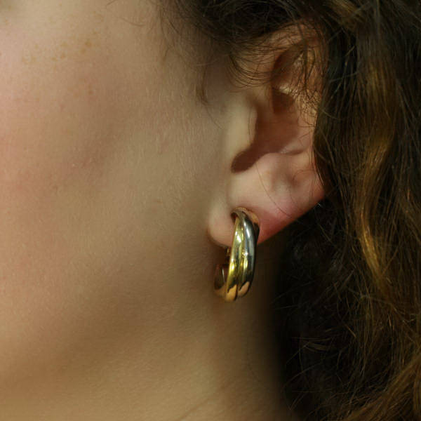 cartier tri color earrings
