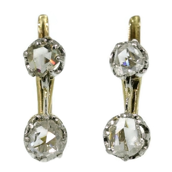 Late Victorian Rose Cut Diamond Earrings Description By Adin Late Victorian Rose Cut Diamond Earrings