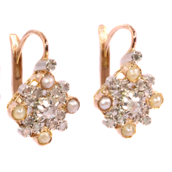 Estate Earrings With Pearls And Diamonds Belle Epoque Art Deco Estate Earrings With Pearls And Diamonds Belle Epoque Art Deco