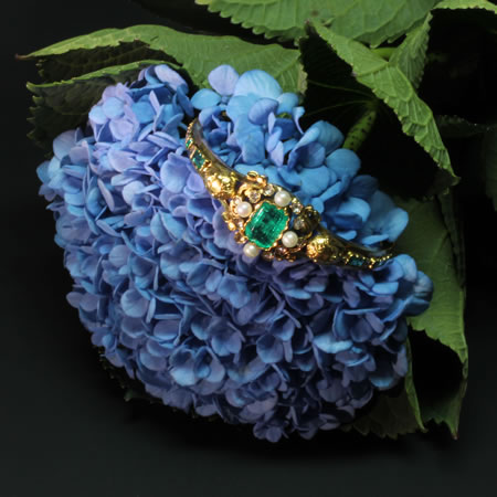 Victorienne émeraude perle bracelet boîte d origine par Bapst Falize