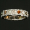 antique jewelry, estate jewelry and vintage jewelry by Adin, Antwerp: French estate platinum eternity band with fancy color diamonds