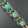 antique jewelry, estate jewelry and vintage jewelry by Adin, Antwerp: The Absolute Art Deco bracelet with rock crystal, turquoise and black enamel