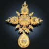 antique jewelry, estate jewelry and vintage jewelry by Adin, Antwerp: Magnificent Art Deco cross loaded with diamonds and sapphires