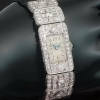 antique jewelry, estate jewelry and vintage jewelry by Adin, Antwerp: Stylish ladies platinum Art Deco wrist watch with 3.60 crt diamond
