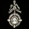 oude sieraden en antieke juwelen van Adin Antwerpen: Grote roos geslepen diamant antieke hanger Victoriaanse sieraden