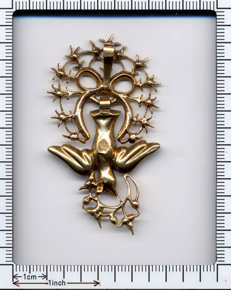 Early Victorian Holy Spirit gold paste pendant
