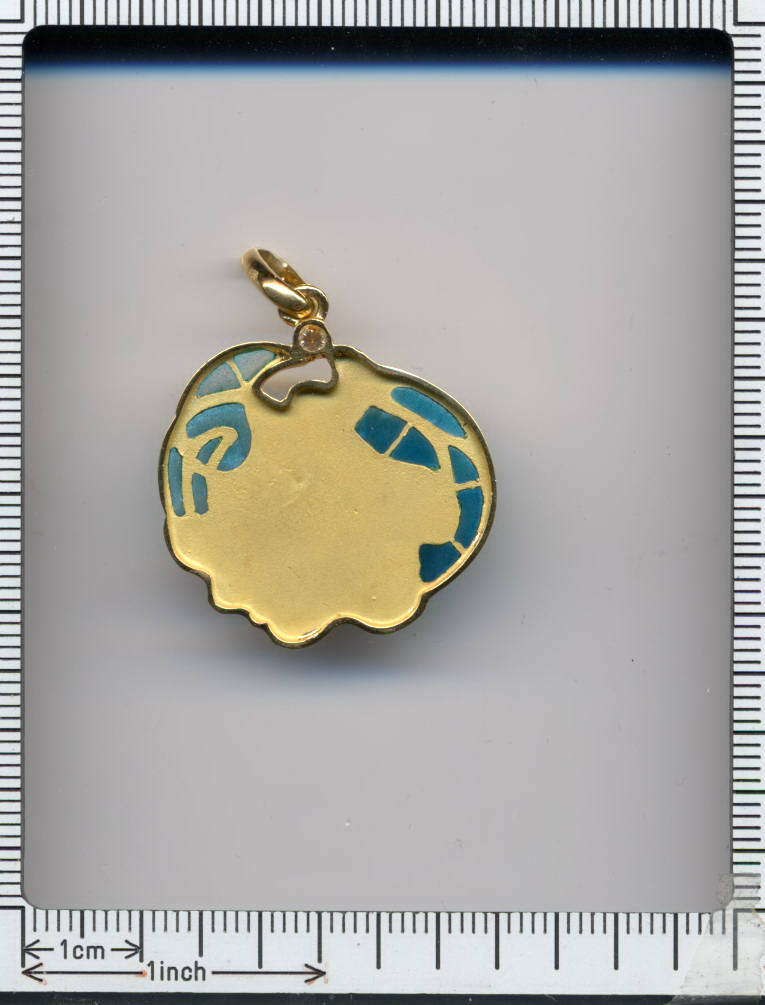 Replica Art Nouveau diamond and enamel pendant