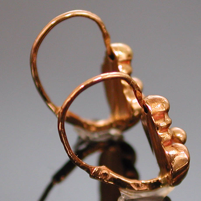 BEAUTIFUL 18K RED GOLD FRENCH EARRINGS