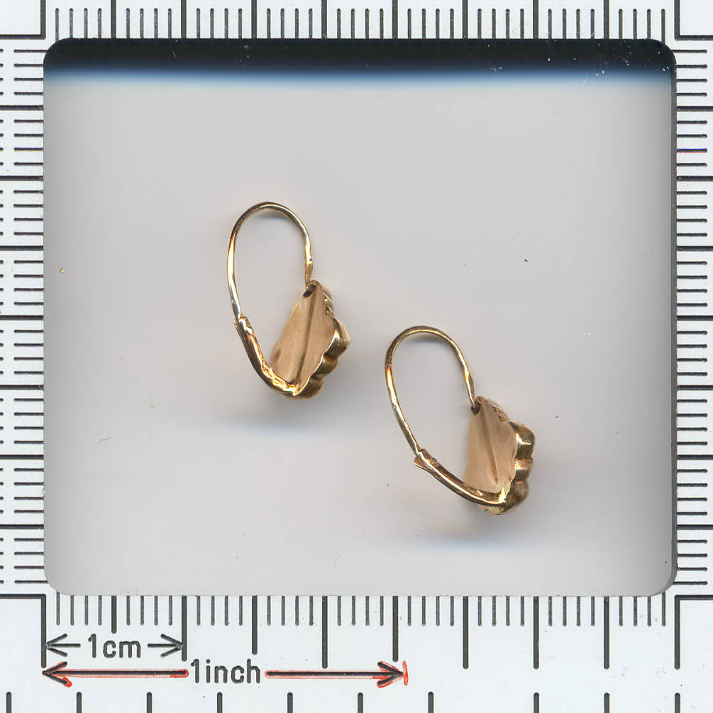 BEAUTIFUL 18K RED GOLD FRENCH EARRINGS