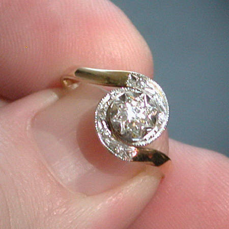 18K GOLD/PLATINUM DIAMONDS TOURBILLON RING
