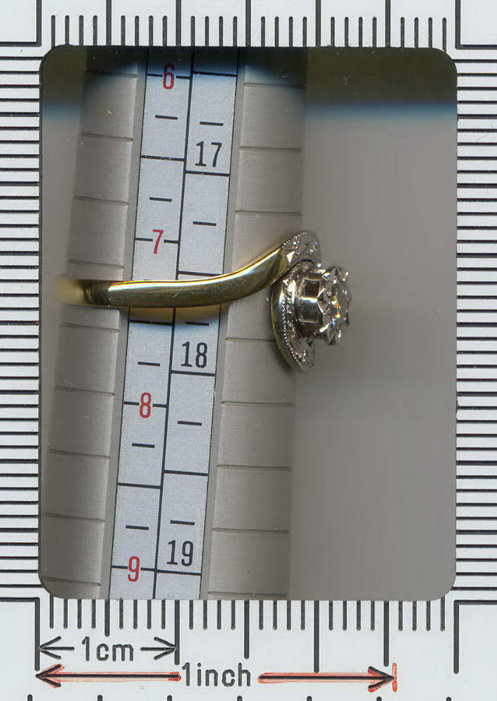 18K GOLD/PLATINUM DIAMONDS TOURBILLON RING