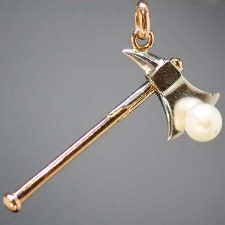 Art Deci multi color gold fire fighter axe