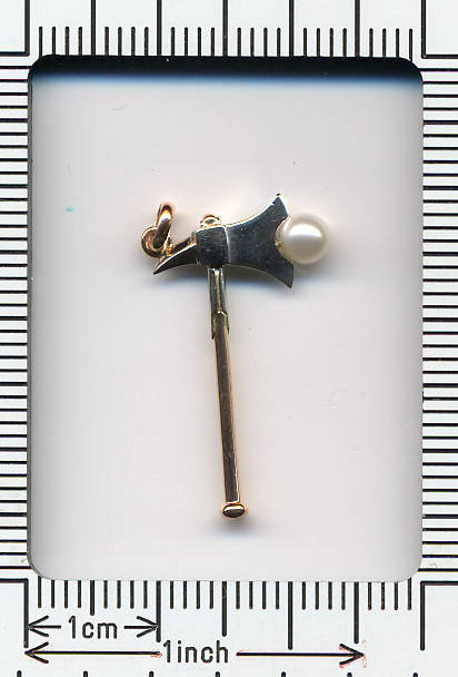 Art Deci multi color gold fire fighter axe