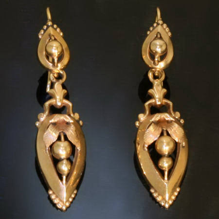 VICTORIAN FRENCH FLOWER LONG EARRINGS