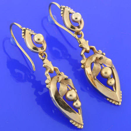 VICTORIAN FRENCH FLOWER LONG EARRINGS