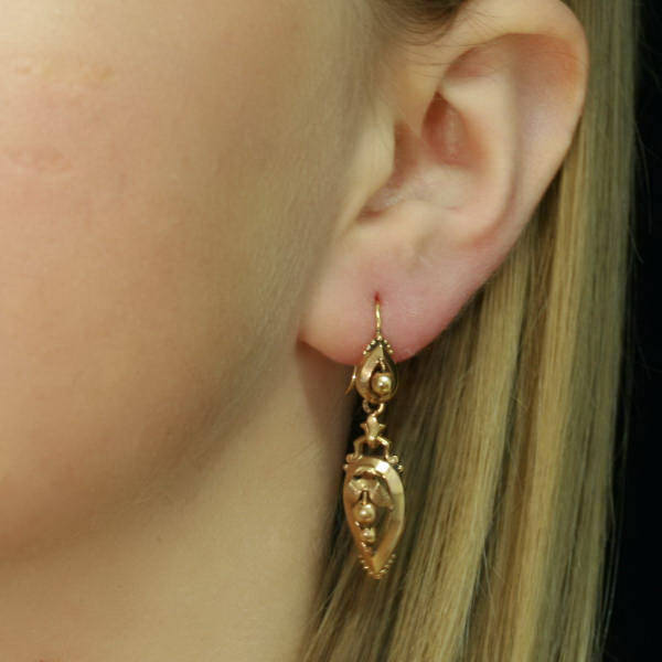 VICTORIAN FRENCH FLOWER LONG EARRINGS