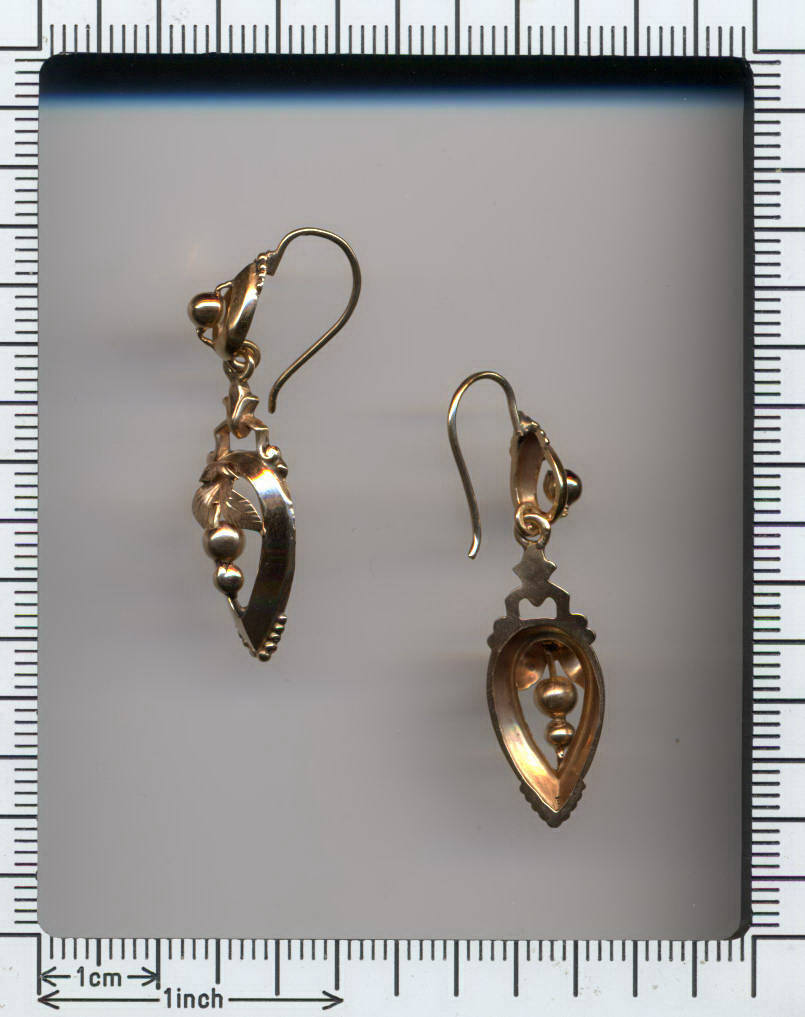 VICTORIAN FRENCH FLOWER LONG EARRINGS