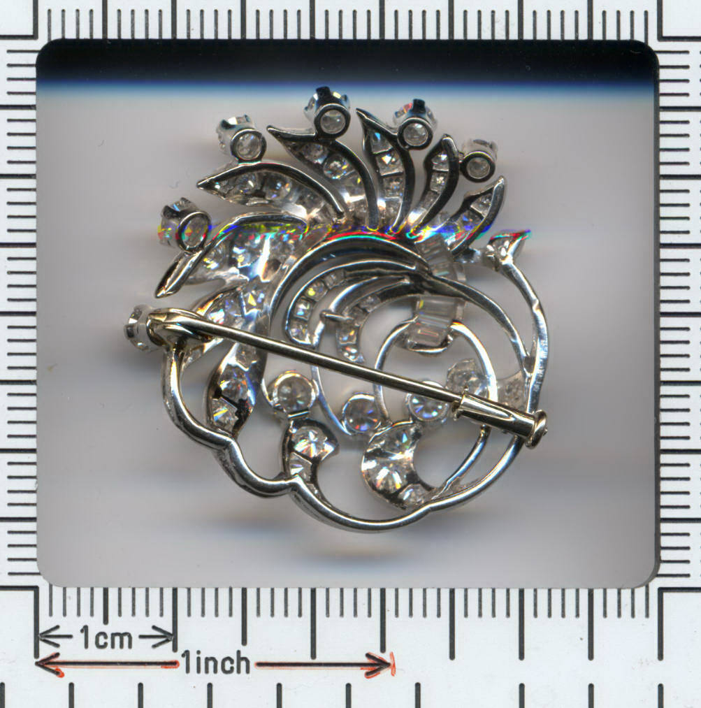 VINTAGE PLT/18K WITH 3.37 CTW DIAMONDS BROOCH