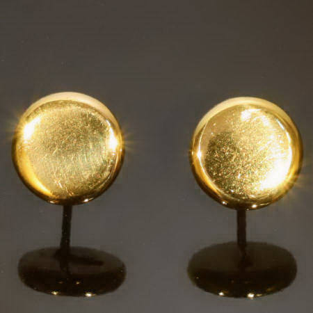 ART DECO 18K FRENCH ROUND EARRINGS