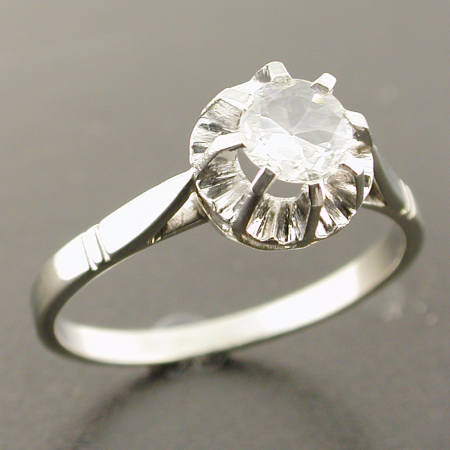 FRENCH SOLITAIRE OLD MINER DIAMOND RING