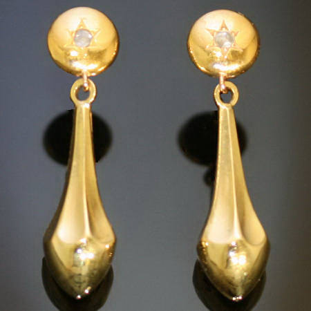 Vintage pendant rose cut diamond earrings