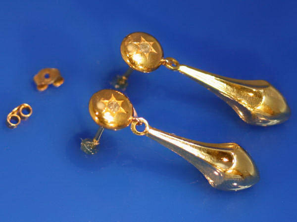Vintage pendant rose cut diamond earrings