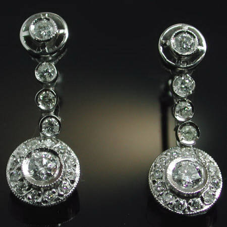 ANTIQUE INSPIRED GOLDEN DIAMOND EARRINGS