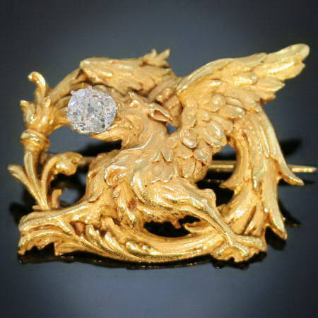 Very stylish late 19th century gold griffin