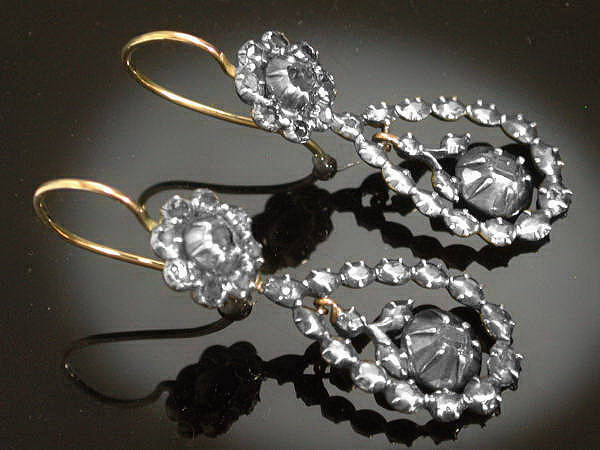 Antique Flemish Victorian diamond earrings