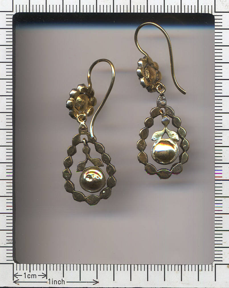 Antique Flemish Victorian diamond earrings