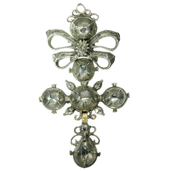 Antique cross pendant knot diamonds French regional Normandy 1800-1810 ...