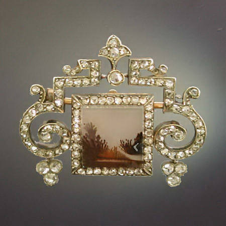 FABERGE BROOCH WITH ROSE CUT DIAMONDS (image 1 of 6)
