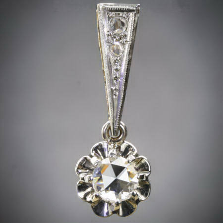 Charming vintage rose cut diamond pendant