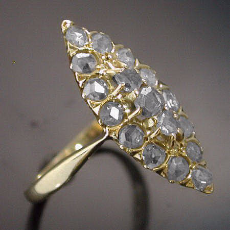 Victorian rose cut diamond cluster ring