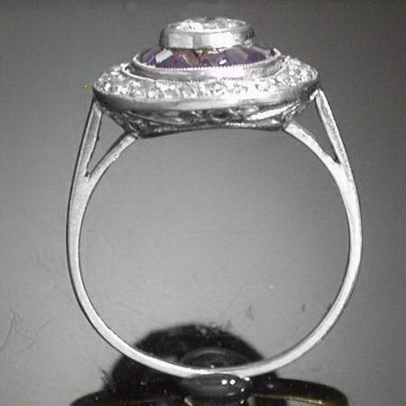 Beautiful Art Deco diamond and sapphire ring