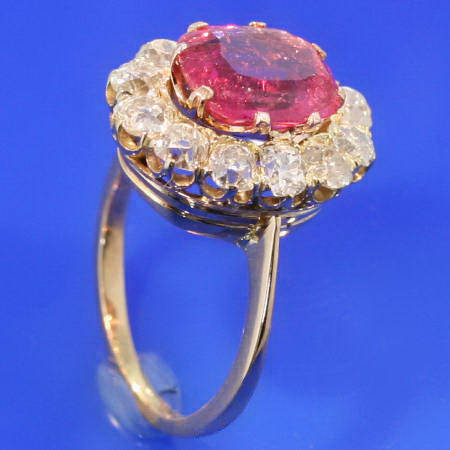 Victorian diamond tourmaline engagement ring