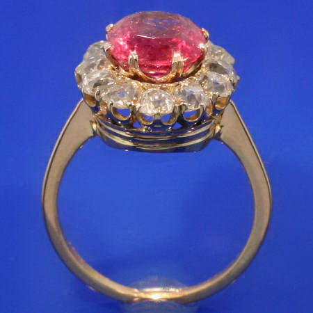 Victorian diamond tourmaline engagement ring