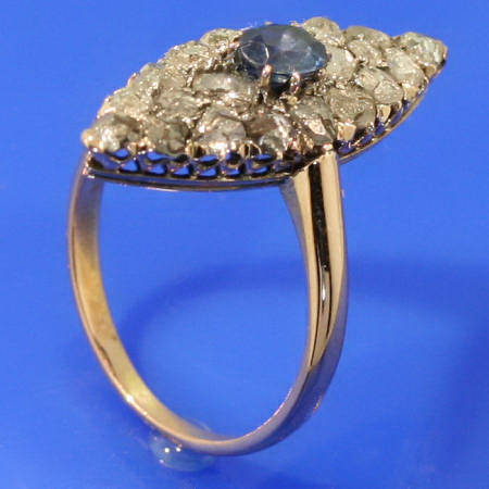 Victorian ring with rose cuts and sapphire (image 3 of 5)