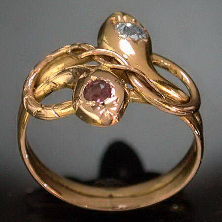 Victorian entangled serpents ring