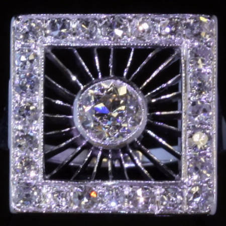 Right-angled Art Deco diamond engagement ring