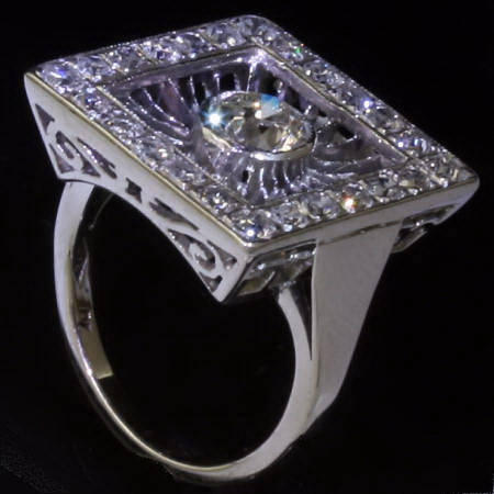 Right-angled Art Deco diamond engagement ring