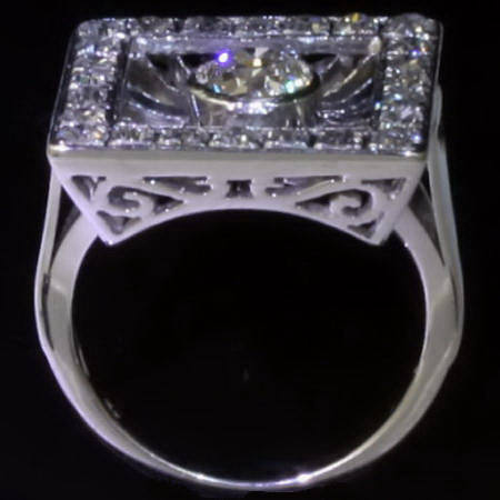 Right-angled Art Deco diamond engagement ring
