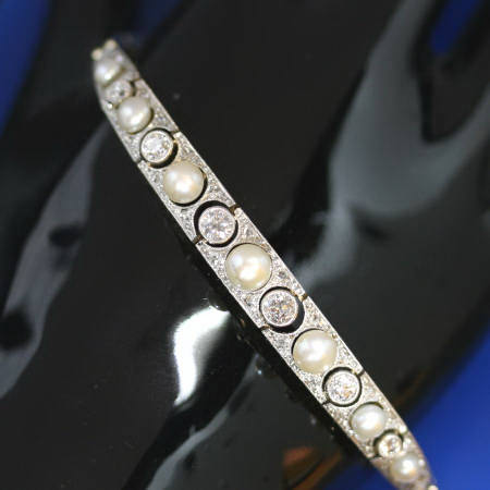 Victorian diamonds and pearls bracelet