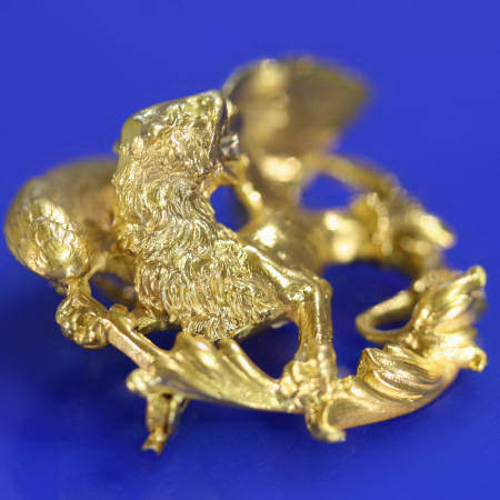 Victorian golden griffin brooch pendant (image 3 of 6)