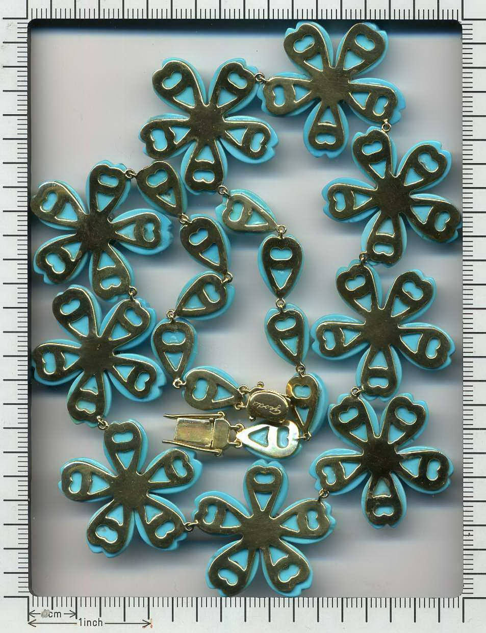 Turquoise and diamonds necklace (07026-4355)