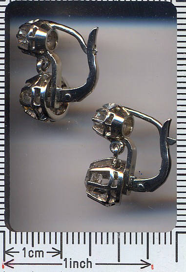 Art Deco diamond lever-back dangle earrings, made in France