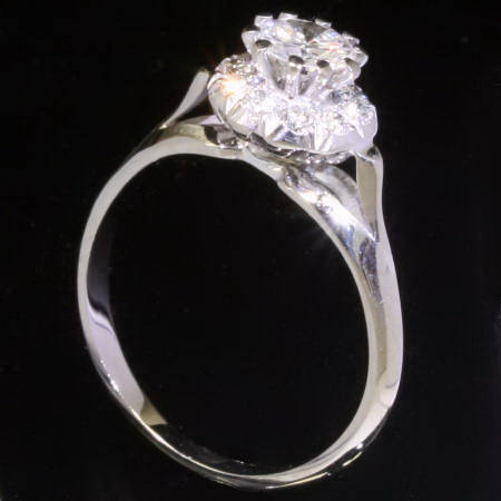 Platinum estate brilliant engagement ring