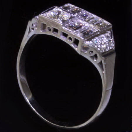 Platinum diamonds Art Deco engagement ring