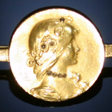 Art Nouveau gold bar brooch by Emile Vernier