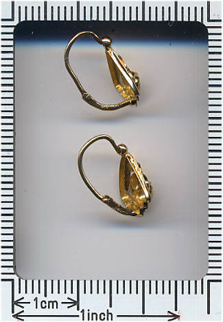 French Art Deco bi-color golden earrings